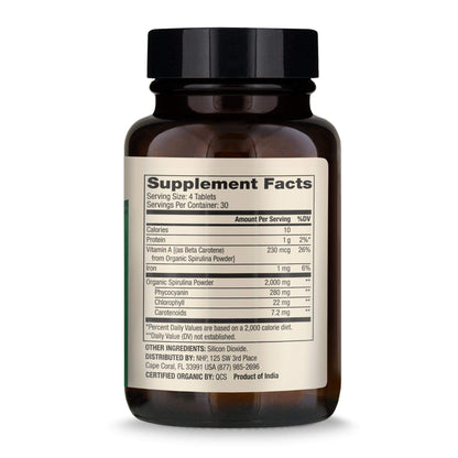 Dr. Mercola Organic Spirulina - 2,000 mg | USDA Organic, Non-GMO, Gluten-Free | 120 Tablets