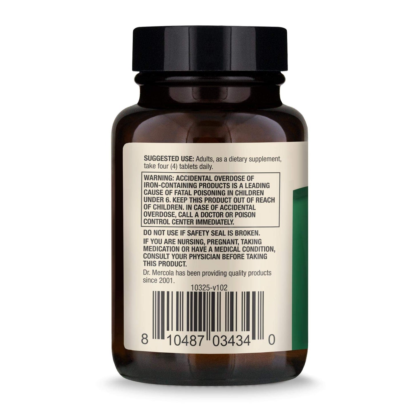 Dr. Mercola Organic Spirulina - 2,000 mg | USDA Organic, Non-GMO, Gluten-Free | 120 Tablets