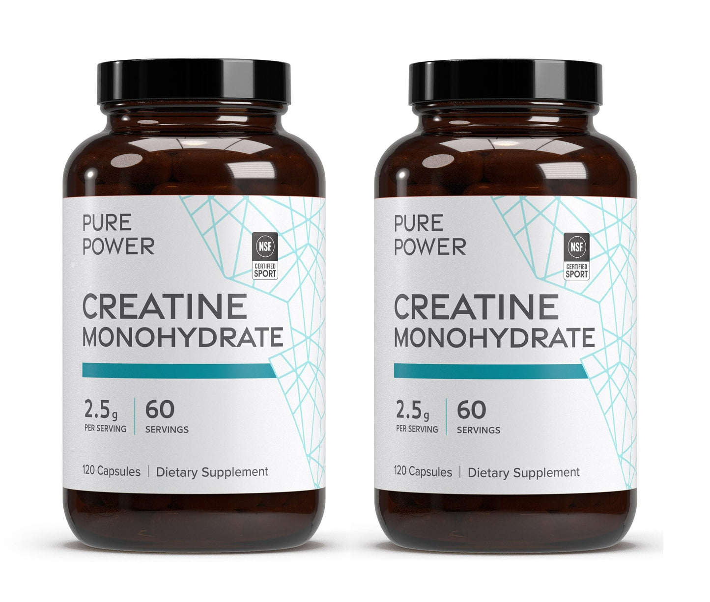 Dr. Mercola Pure Power Creatine Monohydrate 60 Servings, 120 Capsules, 2 Pack, 2.5 g per Serving, Non-GMO, NSF Certified for Sport