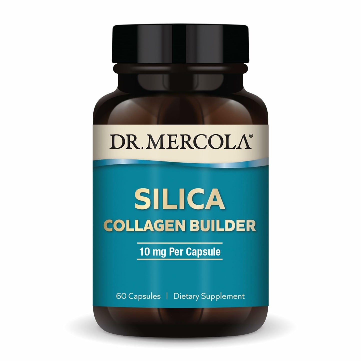 Dr. Mercola Silica Collagen Builder - Plant-Based Silica Supplement to Support Skin, Hair, Nail & Bone Health - Non-GMO, Gluten-Free & Soy-Free - 60 Capsules (60 Servings)