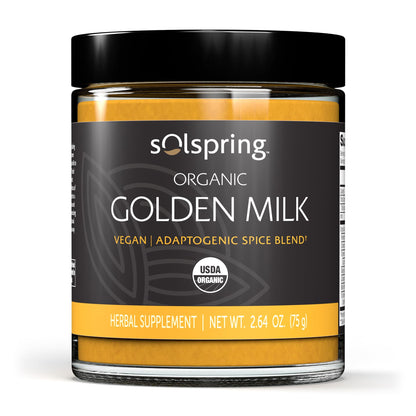 Dr Mercola Solspring Organic Golden Milk – 2.64 oz (75 g) | Turmeric & Ginger | USDA Organic