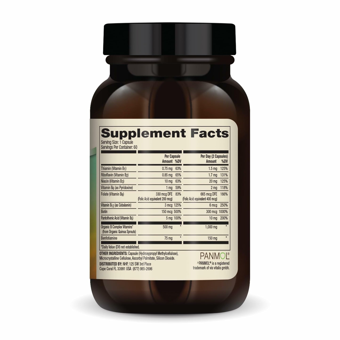 Dr. Mercola Vitamin B Complex with Benfotiamine – Supports Cellular, Brain & Immune Health | Non-GMO, Gluten-Free & Soy-Free – 60 Capsules