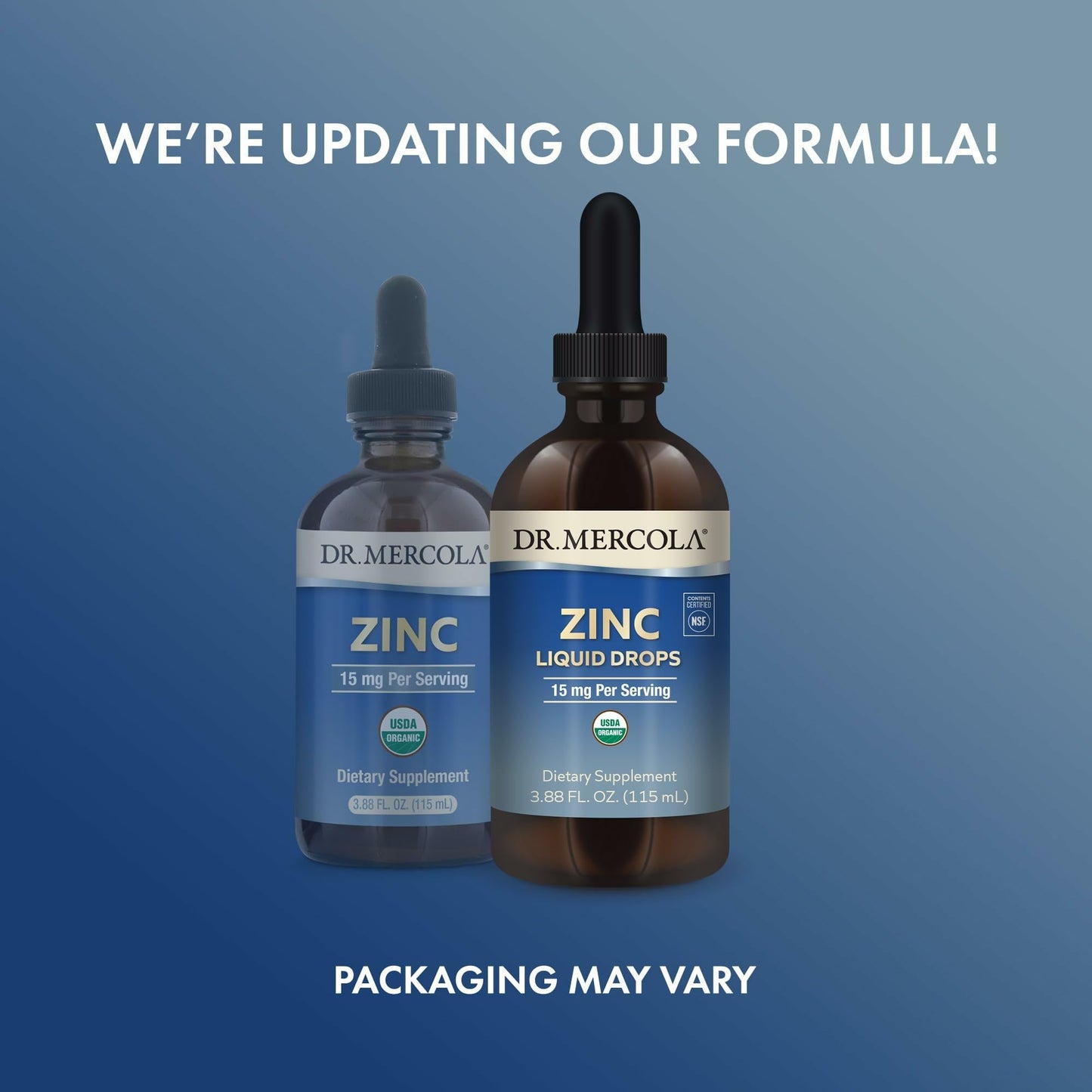 Dr. Mercola Zinc Liquid Drops — 15 mg Zinc, Organic, Immune & Organ Support, 3 Pack