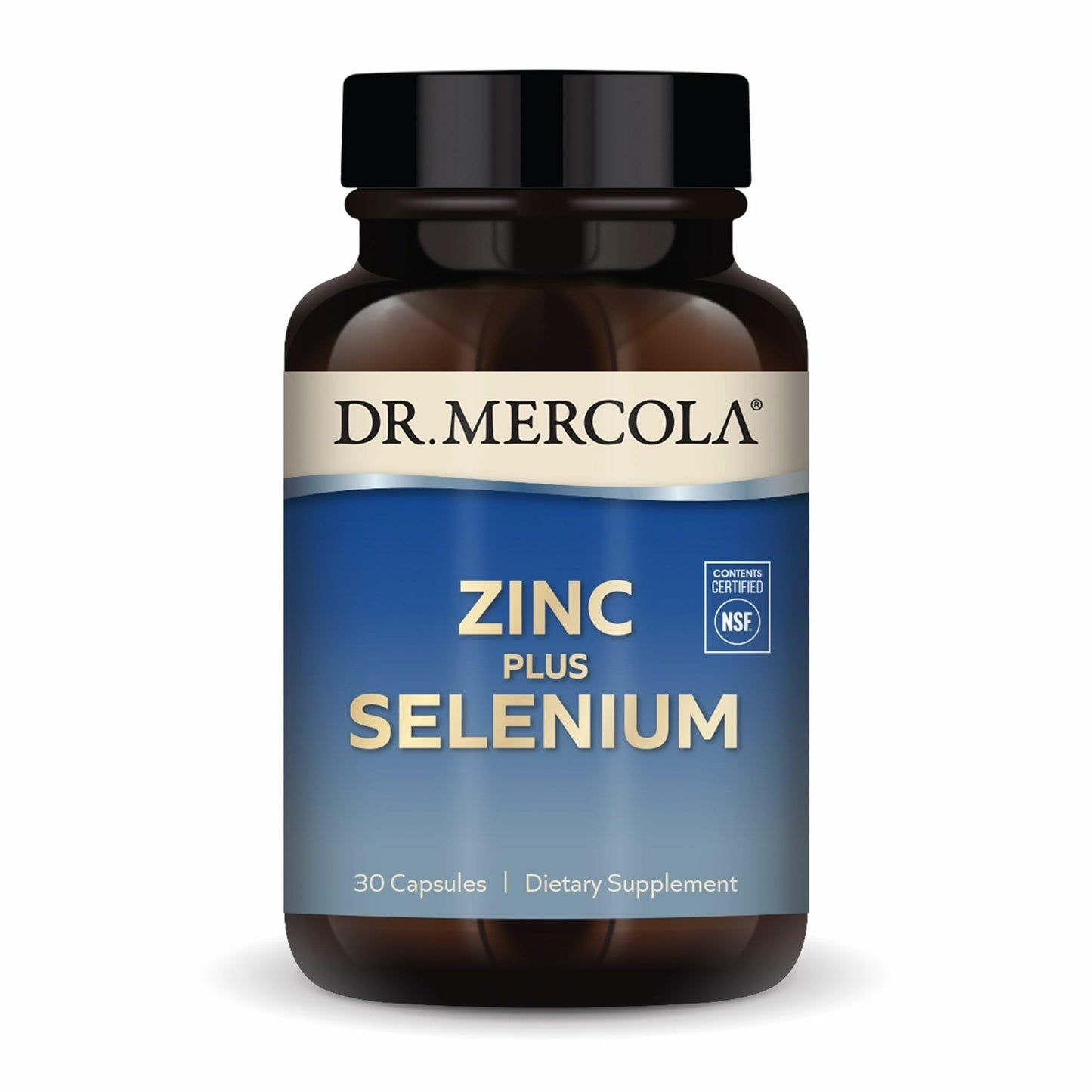 Dr. Mercola Zinc Plus Selenium - Immune & Brain Support - GMO-Free Gluten-Free - 30 Capsules