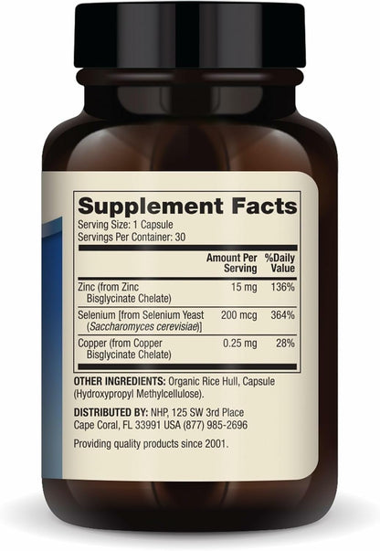 Dr. Mercola Zinc Plus Selenium - Immune & Brain Support - GMO-Free Gluten-Free - 30 Capsules