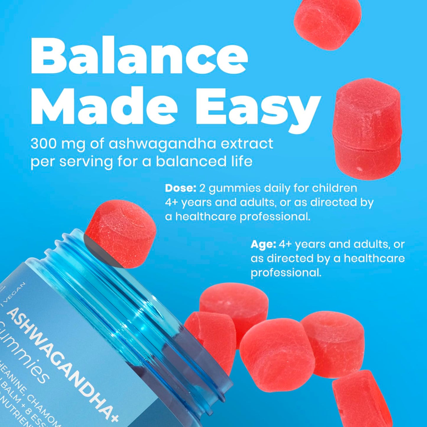 DR. MORITZ Ashwagandha Gummies – Calm, Immune Support, L-Theanine | Sugar Free & Non-GMO (60 Count)