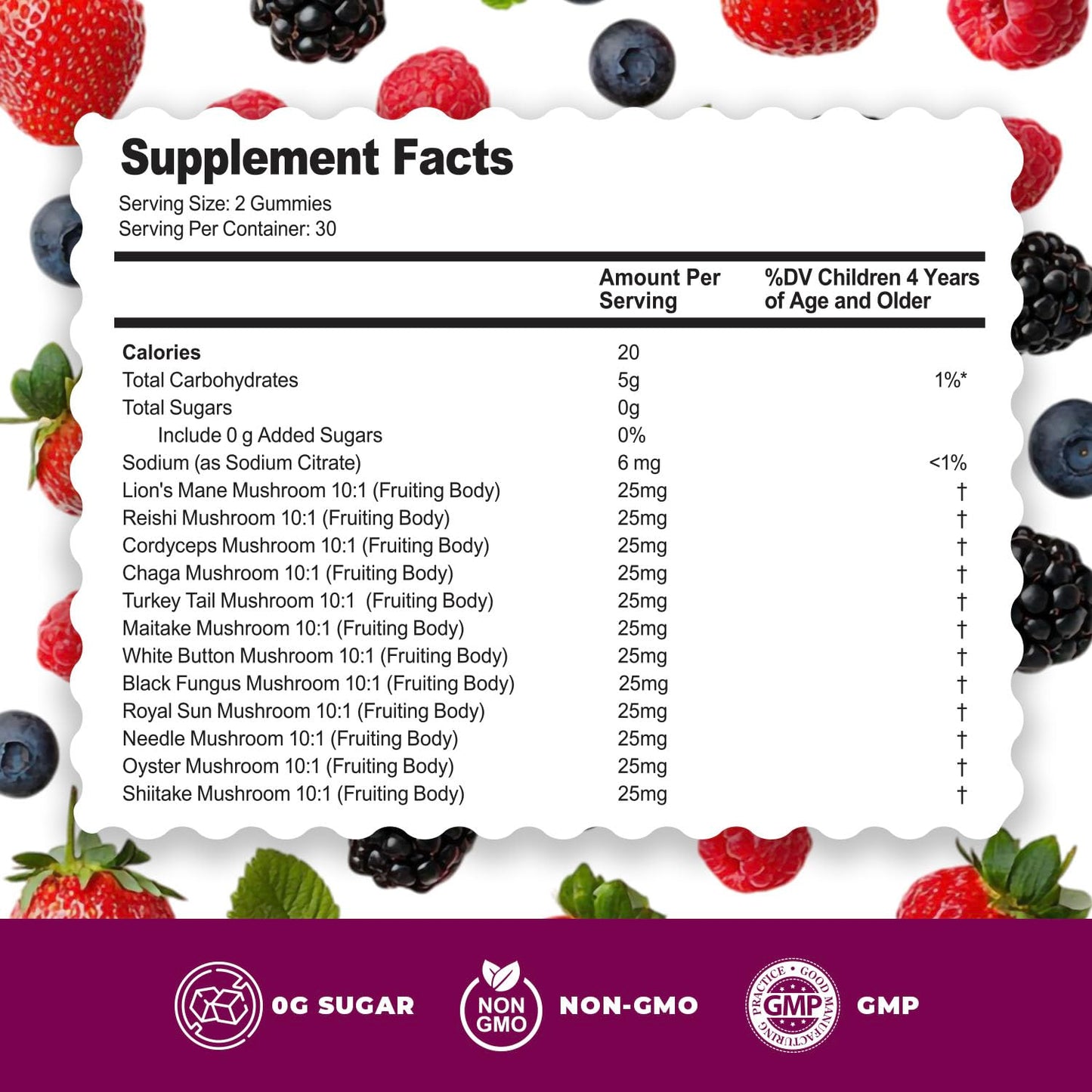 DR. MORITZ Lions Mane Gummies – 60 Count, 12-in-1 Brain & Immune Support