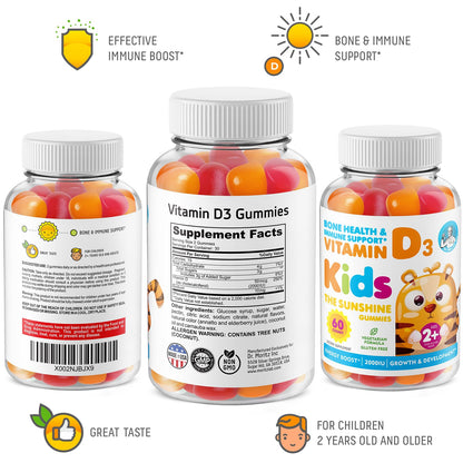 DR. MORITZ Vitamin D Gummies 2000 IU – 2-Pack (120 Count) – Vegetarian & Gelatin-Free