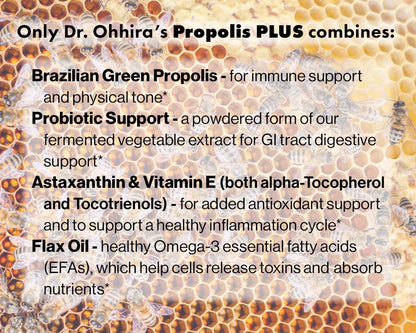 Dr. Ohhira's Propolis Plus 30 Capsules – Brazilian Green Propolis Immune Support