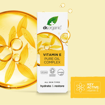 Dr Organic Vitamin E Pure Oil Complex | Nourishes Skin, COSMOS Organic, Cruelty-Free
