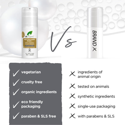 Dr. Organic Pro Collagen Plus Anti-Ageing Moisturiser with Black Pearl – Firm & Smooth Skin, All Skin Types, 50 mL