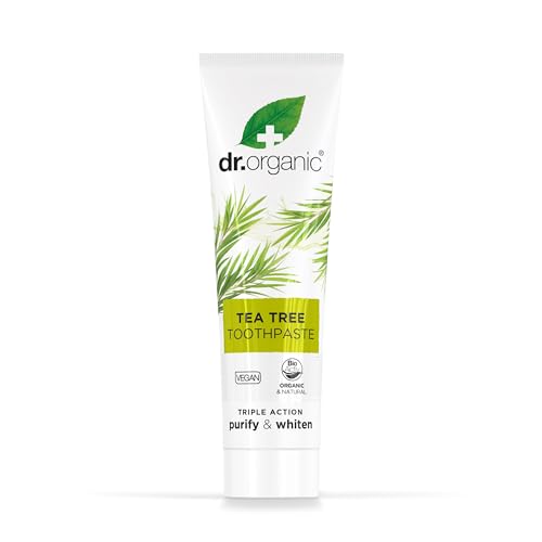 Dr.organic Tea Tree Toothpaste 100ml | Fresh Breath, Anti-Caries & Whitening