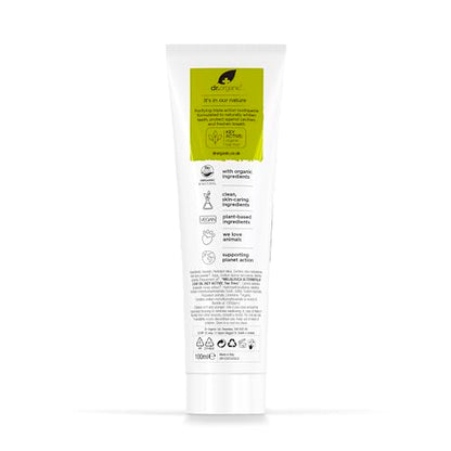 Dr.organic Tea Tree Toothpaste 100ml | Fresh Breath, Anti-Caries & Whitening
