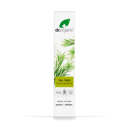 Dr.organic Tea Tree Toothpaste 100ml | Fresh Breath, Anti-Caries & Whitening