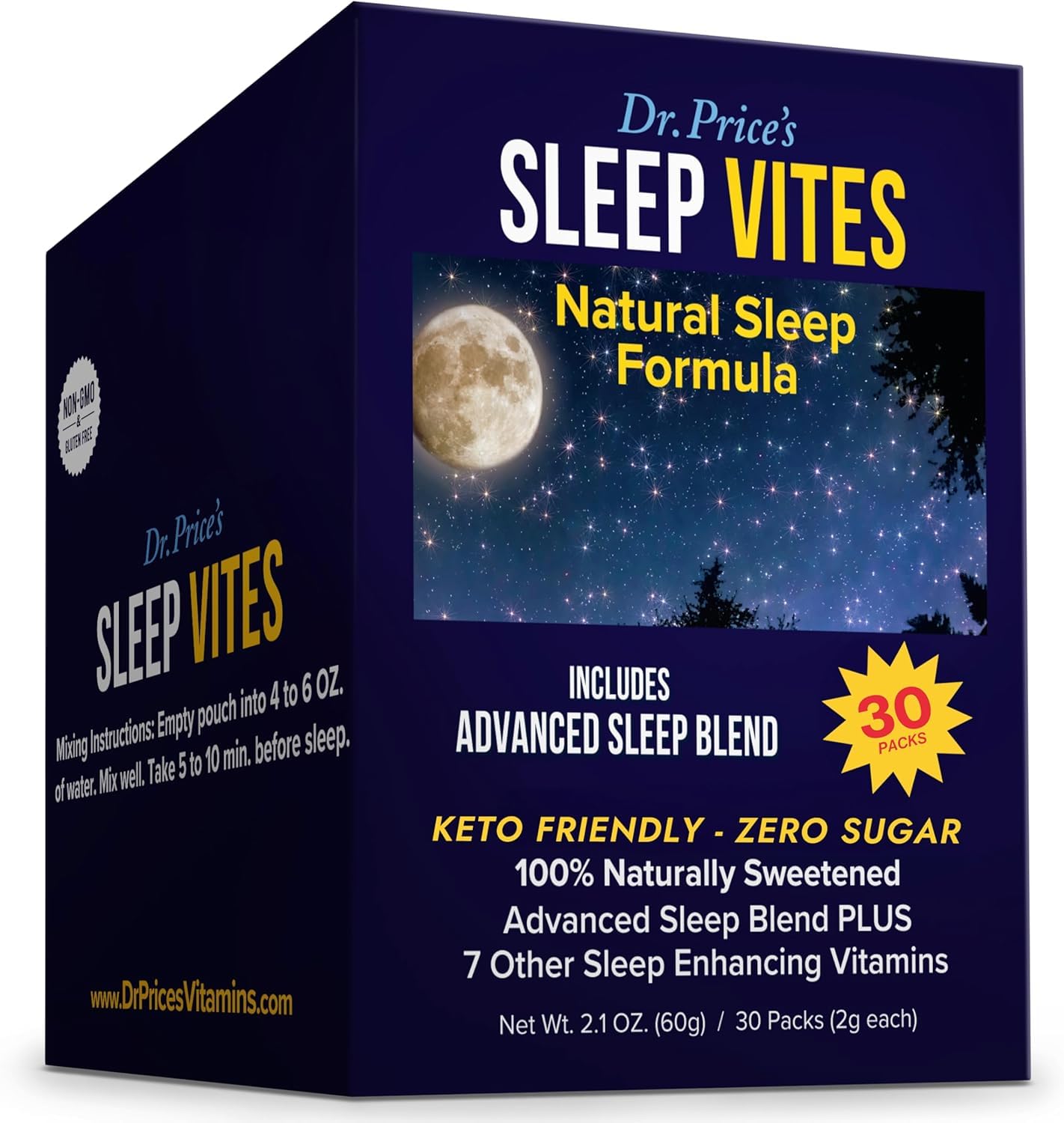 Dr. Price's Sleep Aid for Adults – Berry Flavor, 30 Servings | Doctor-Formulated Sleep Supplement