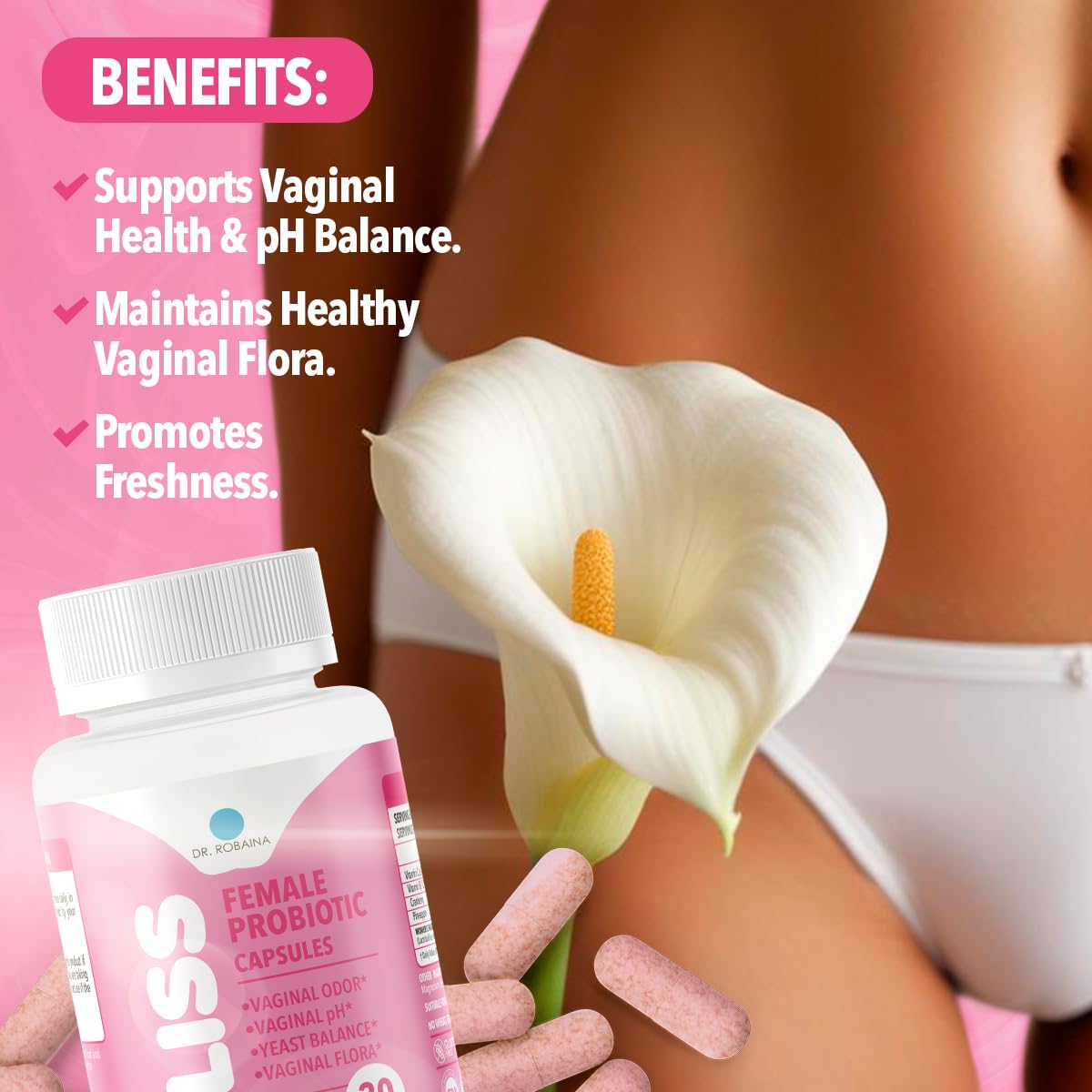 Dr. Robaina Women's Daily Vaginal Probiotic + Cranberry & Pineapple — 30 Vegan Capsules mythriftymom
