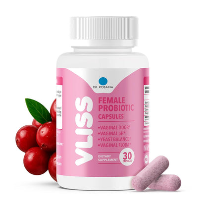 Dr. Robaina Women's Daily Vaginal Probiotic + Cranberry & Pineapple — 30 Vegan Capsules mythriftymom