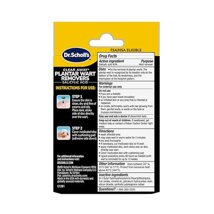 Dr Scholl's Clear Away Plantar Wart Remover - Extra-Thick Bandages for Feet, 24 Treatments