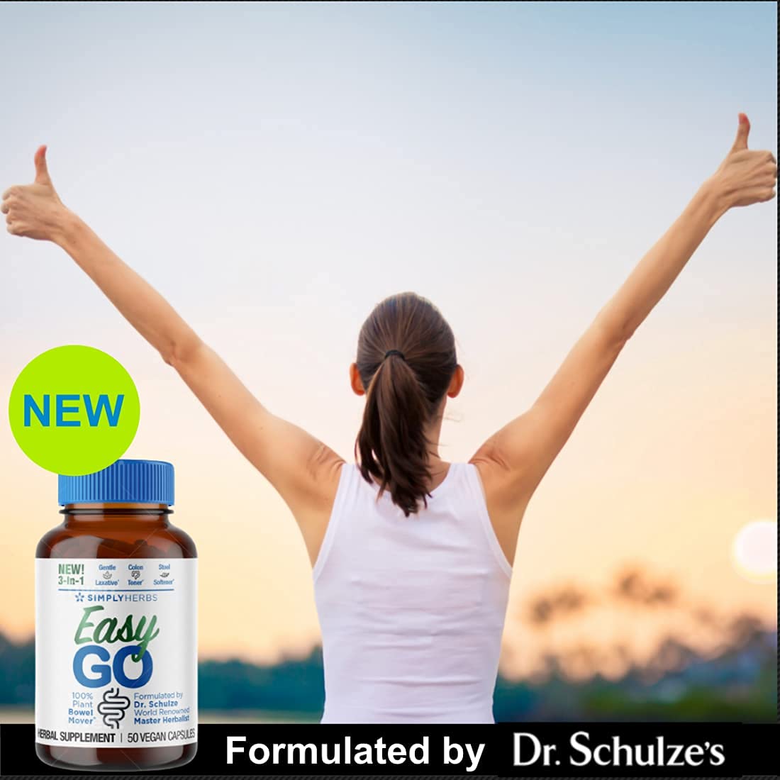 Dr. Schulze's Simply Herbs Easy Go Bowel Mover — Plant-Based Stool Softener & Gentle Laxative