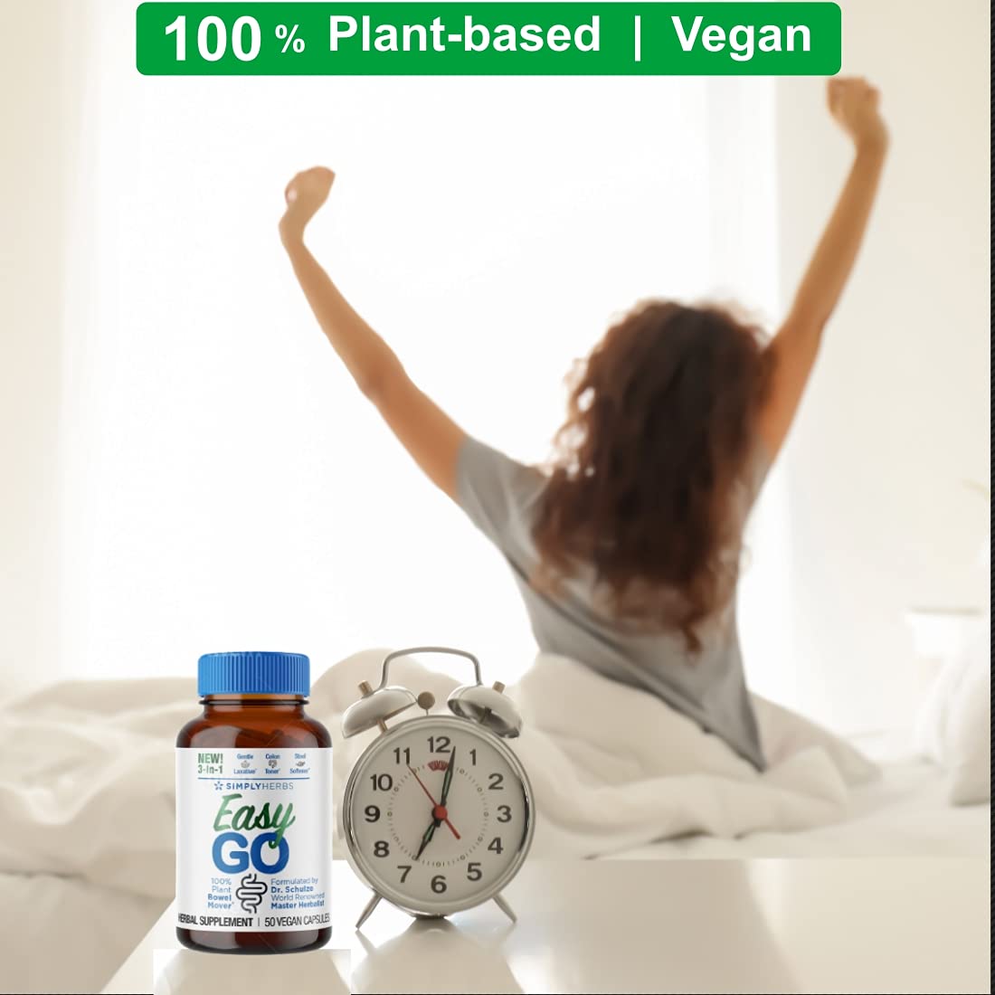 Dr. Schulze's Simply Herbs Easy Go Bowel Mover — Plant-Based Stool Softener & Gentle Laxative