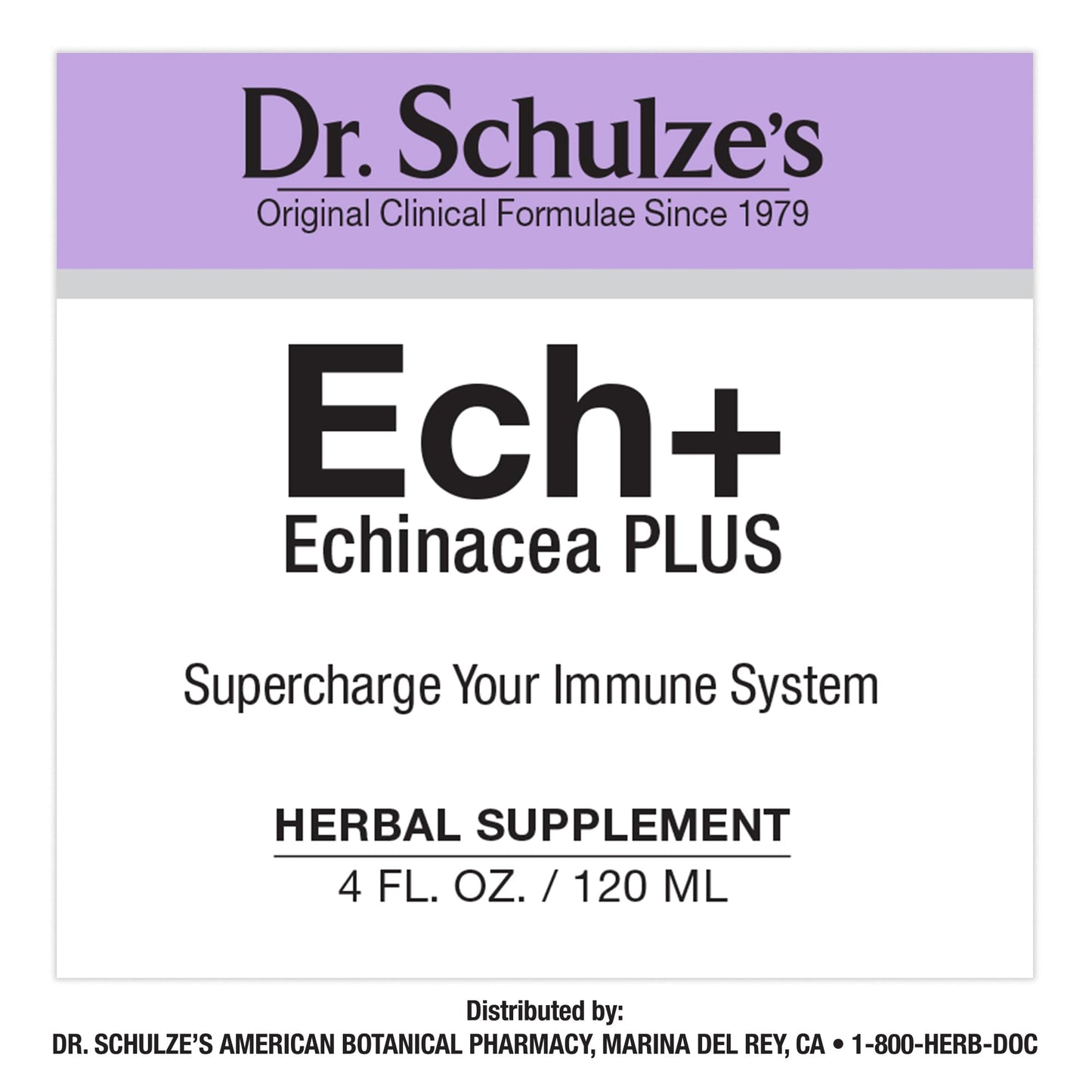 Dr. Schulze's Echinacea Plus - Organic Echinacea Root & Seed, Immune Support, 4 oz