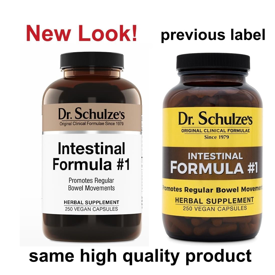 Dr. Schulze's Intestinal Formula #1 — Plant-Based Bowel Movement Support (250 Count)