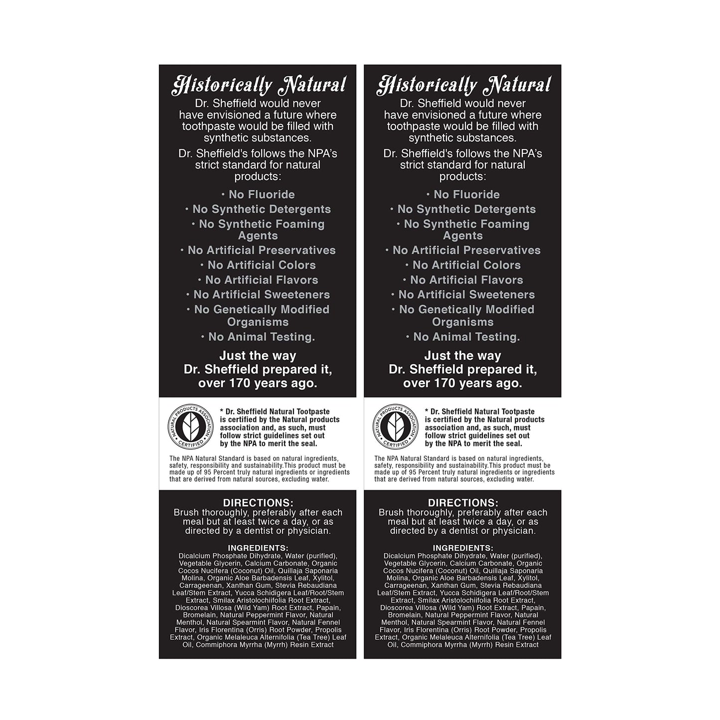 Dr. Sheffield’s Certified Natural Toothpaste – Extra-Whitening (2-Pack) – Fluoride Free