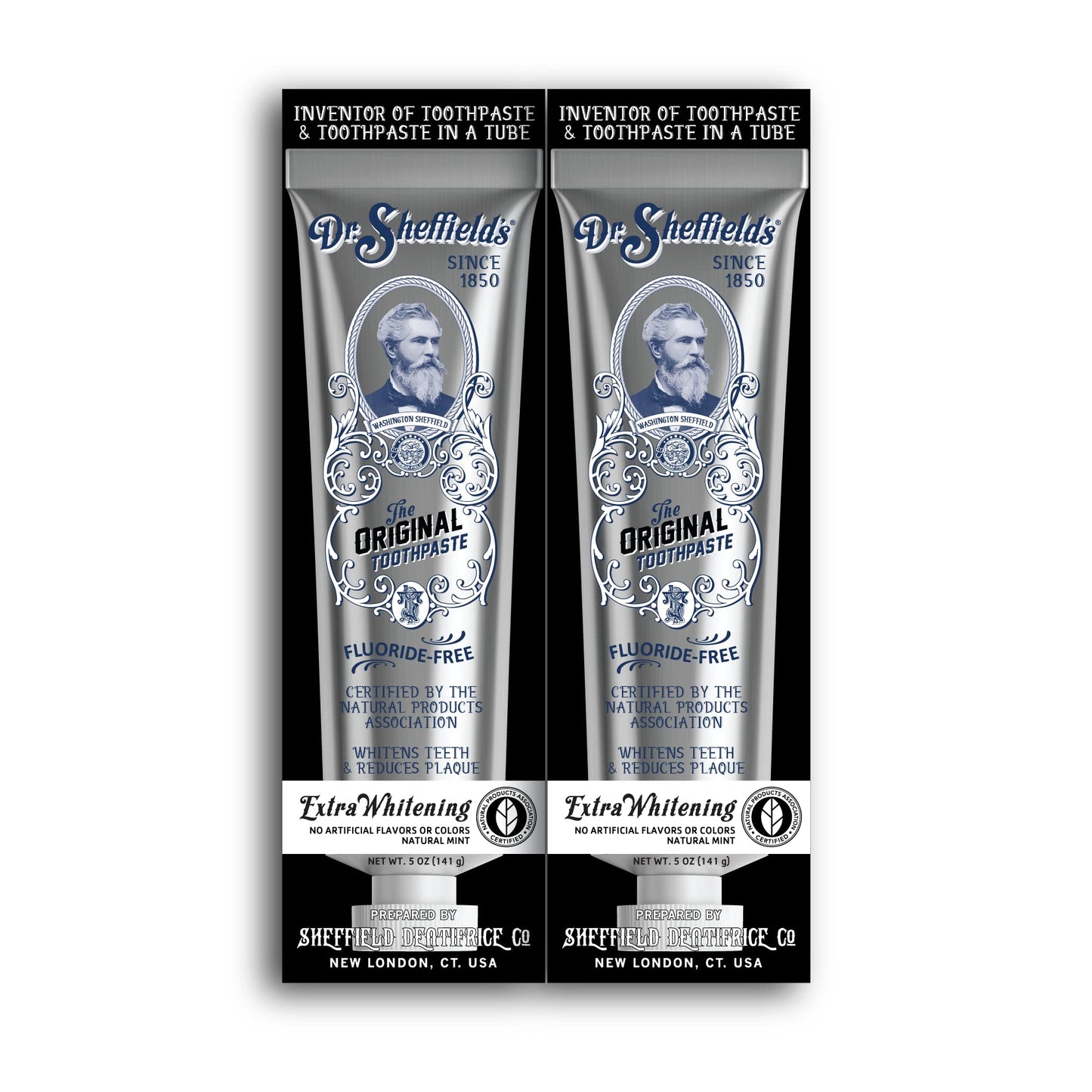 Dr. Sheffield’s Certified Natural Toothpaste – Extra-Whitening (2-Pack) – Fluoride Free