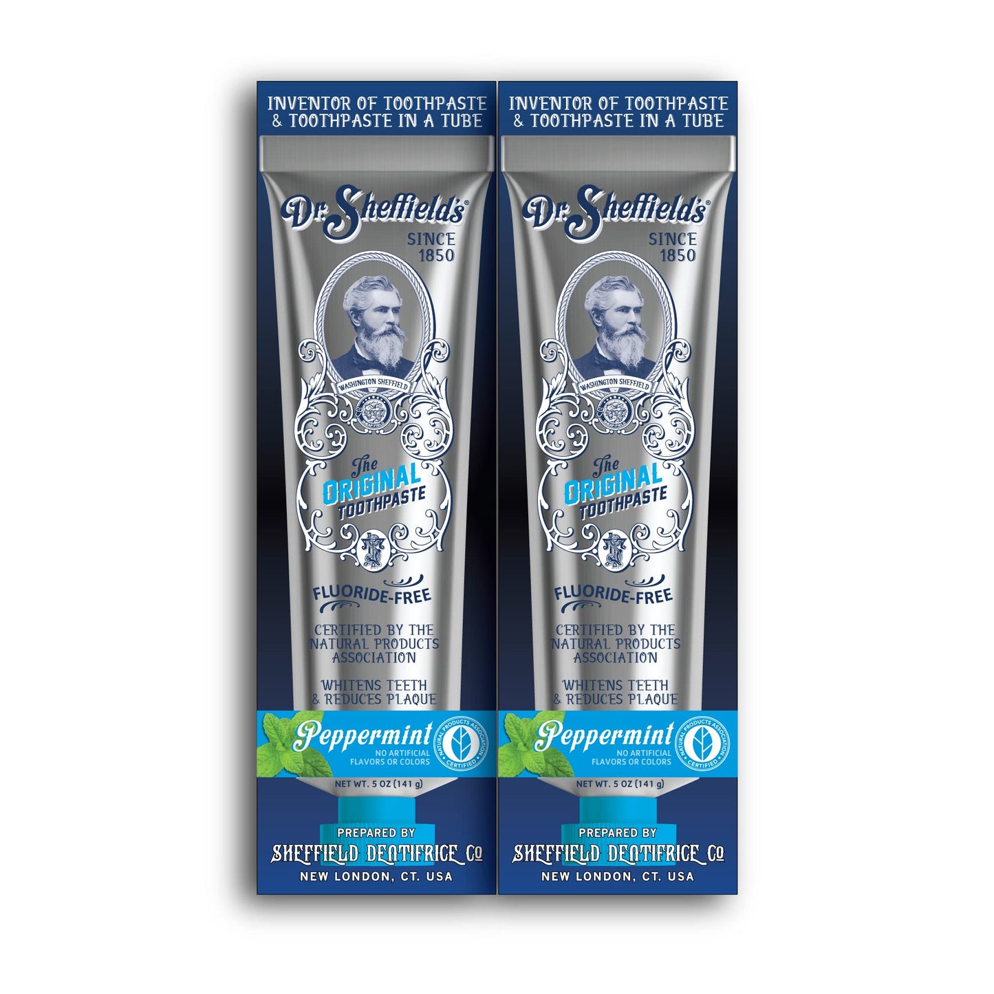 Dr. Sheffield's Certified Natural Peppermint Toothpaste – Fluoride Free (2-Pack)