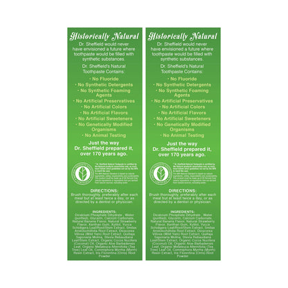 Dr. Sheffield’s Certified Natural Toothpaste – Strawberry Banana (2-Pack, Fluoride Free)