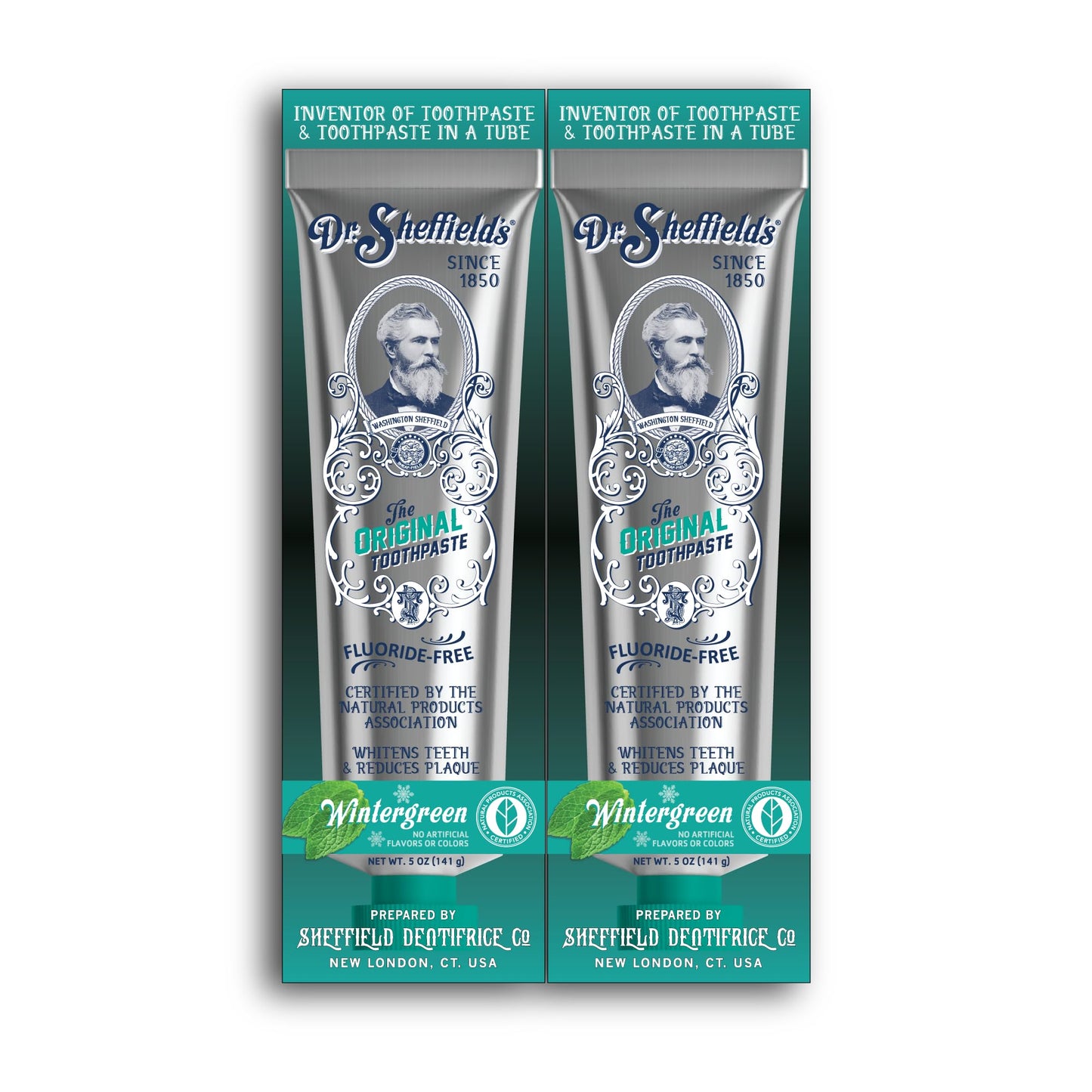 Dr. Sheffield’s Certified Natural Toothpaste (Wintergreen) – Fluoride Free 2-Pack