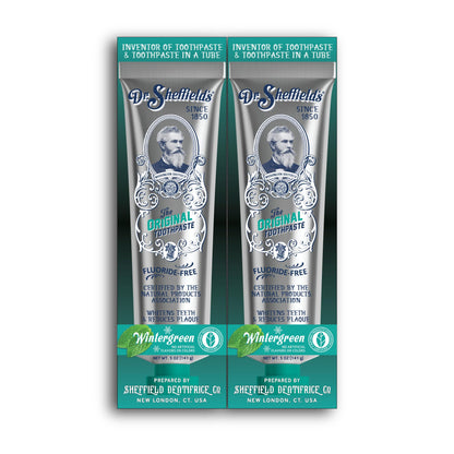 Dr. Sheffield’s Certified Natural Toothpaste (Wintergreen) – Fluoride Free 2-Pack