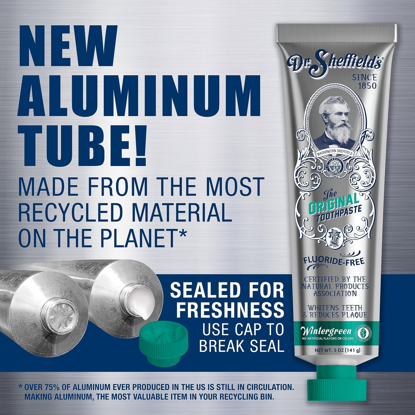 Dr. Sheffield’s Certified Natural Toothpaste (Wintergreen) – Fluoride Free 2-Pack