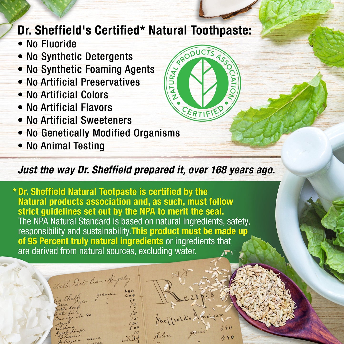 Dr. Sheffield’s Certified Natural Toothpaste (Wintergreen) – Fluoride Free 2-Pack