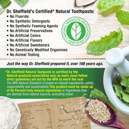 Dr. Sheffield’s Certified Natural Toothpaste (Wintergreen) – Fluoride Free 2-Pack
