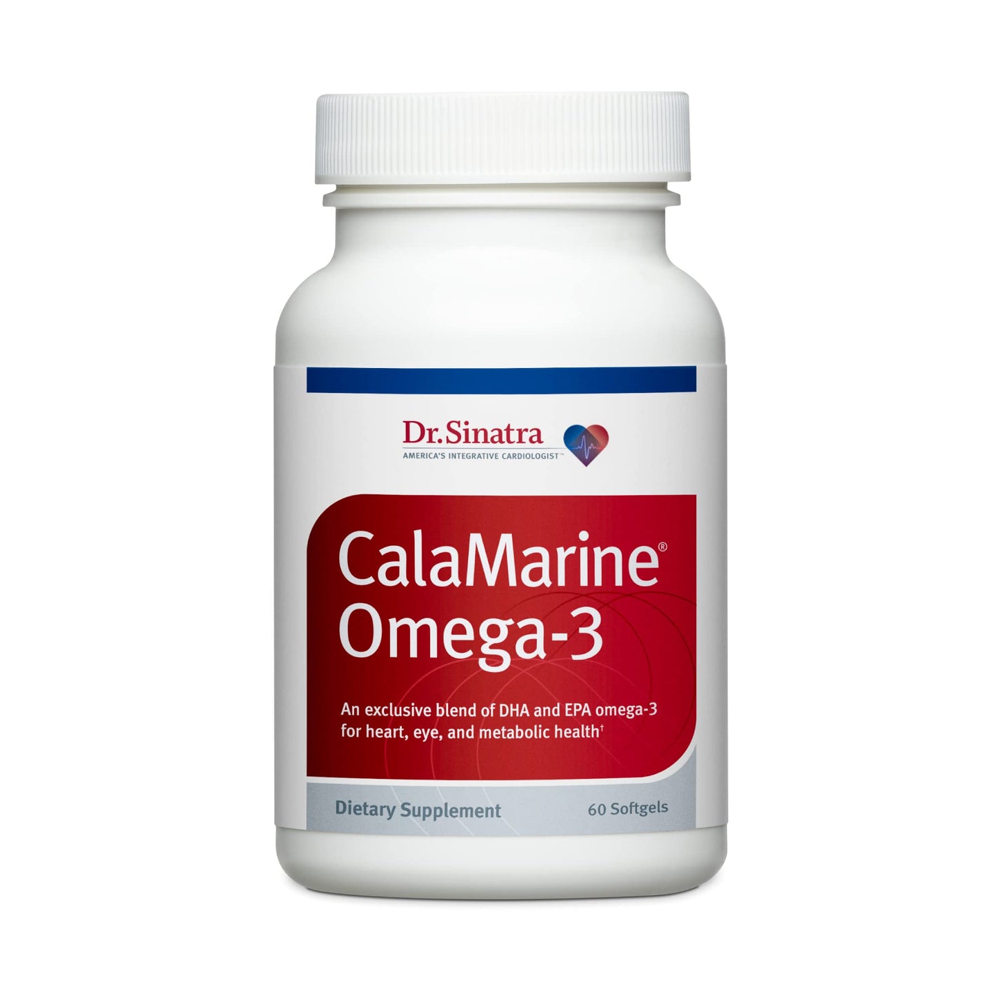 Dr. Sinatra CalaMarine Omega-3 with DHA & EPA – Clinical Grade, 60 Softgels for Heart, Brain & Eye Health