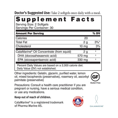 Dr. Sinatra CalaMarine Omega-3 with DHA & EPA – Clinical Grade, 60 Softgels for Heart, Brain & Eye Health