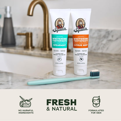 Dr. Squatch Fluoride-Free Teeth Whitening Toothpaste Kit – Citrus Mint & Spearmint (2-Pack)