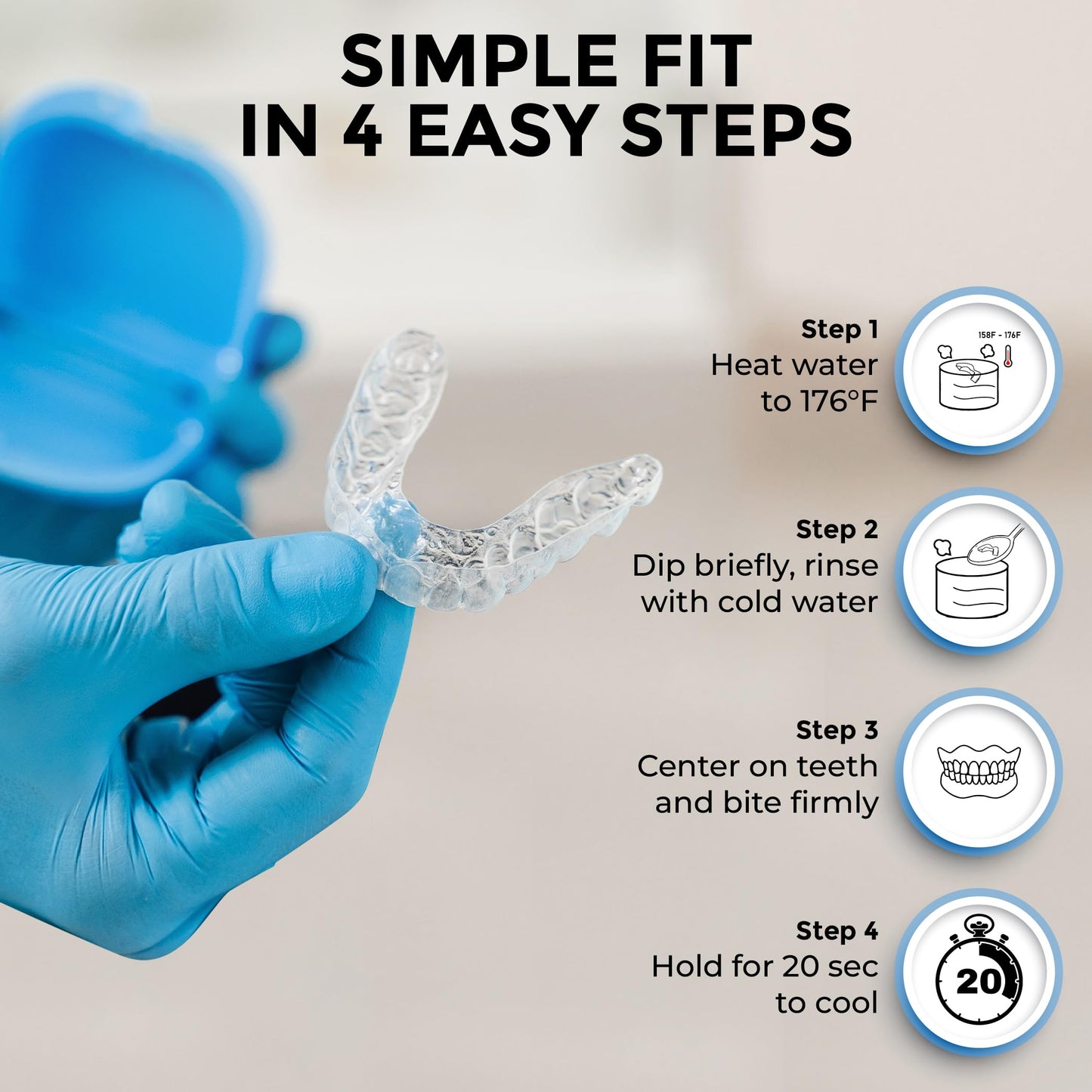 Dr. Taylor's Dental Night Guard for Teeth Grinding - TMJ Relief, Thinnest Option, Custom Fit, BPA-Free