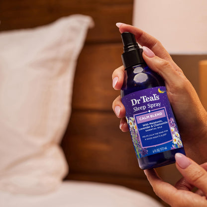 Dr Teal's Calm Blend Sleep Spray with Melatonin, Lavender & Chamomile Essential Oils – 6 fl oz (Pack of 3)