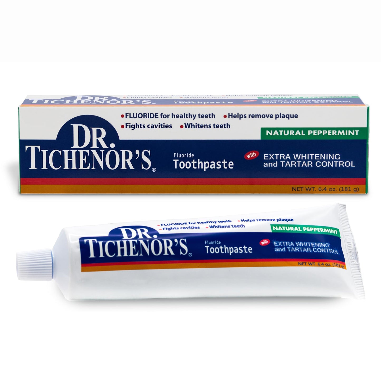Dr. Tichenor's Extra Whitening Toothpaste – Fluoride, Whitening & Plaque Removal | 6.4 oz Pack of 2