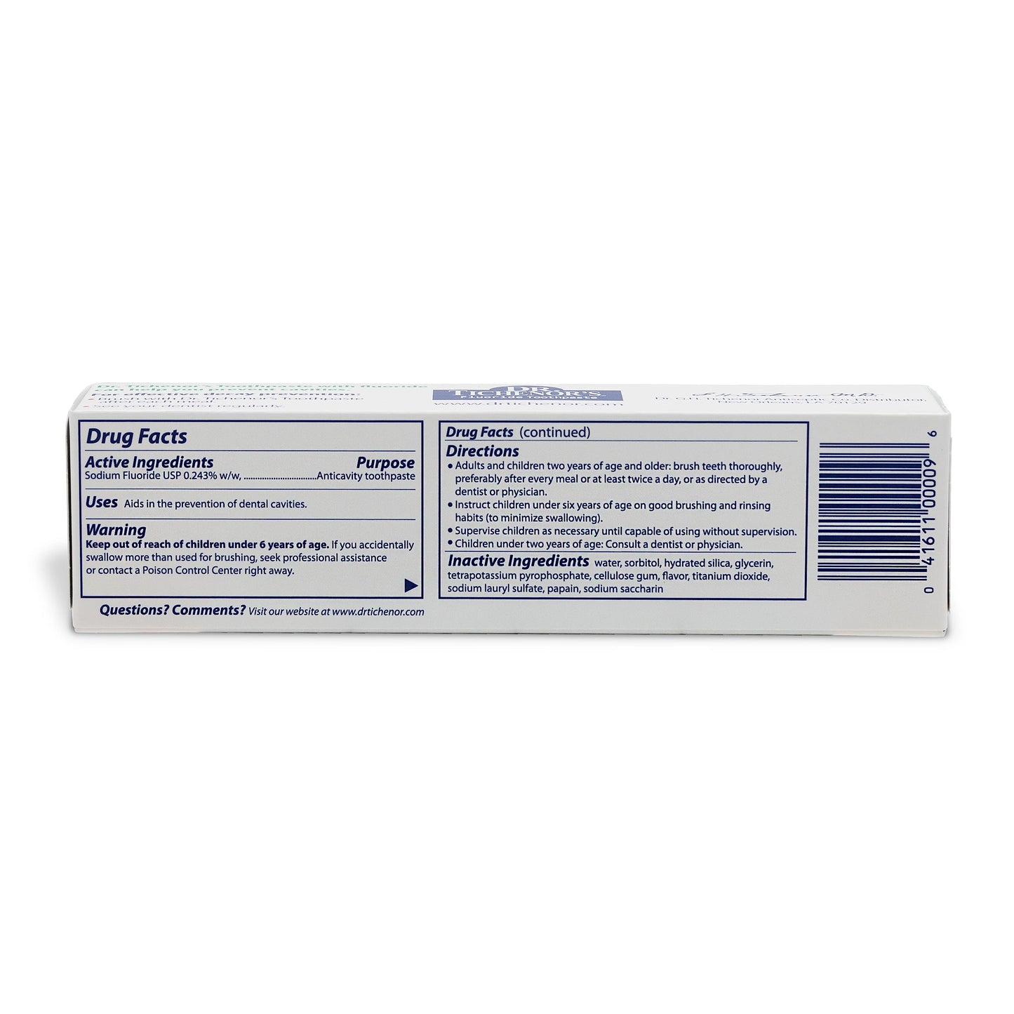 Dr. Tichenor's Extra Whitening Toothpaste – Fluoride, Whitening & Plaque Removal | 6.4 oz Pack of 2