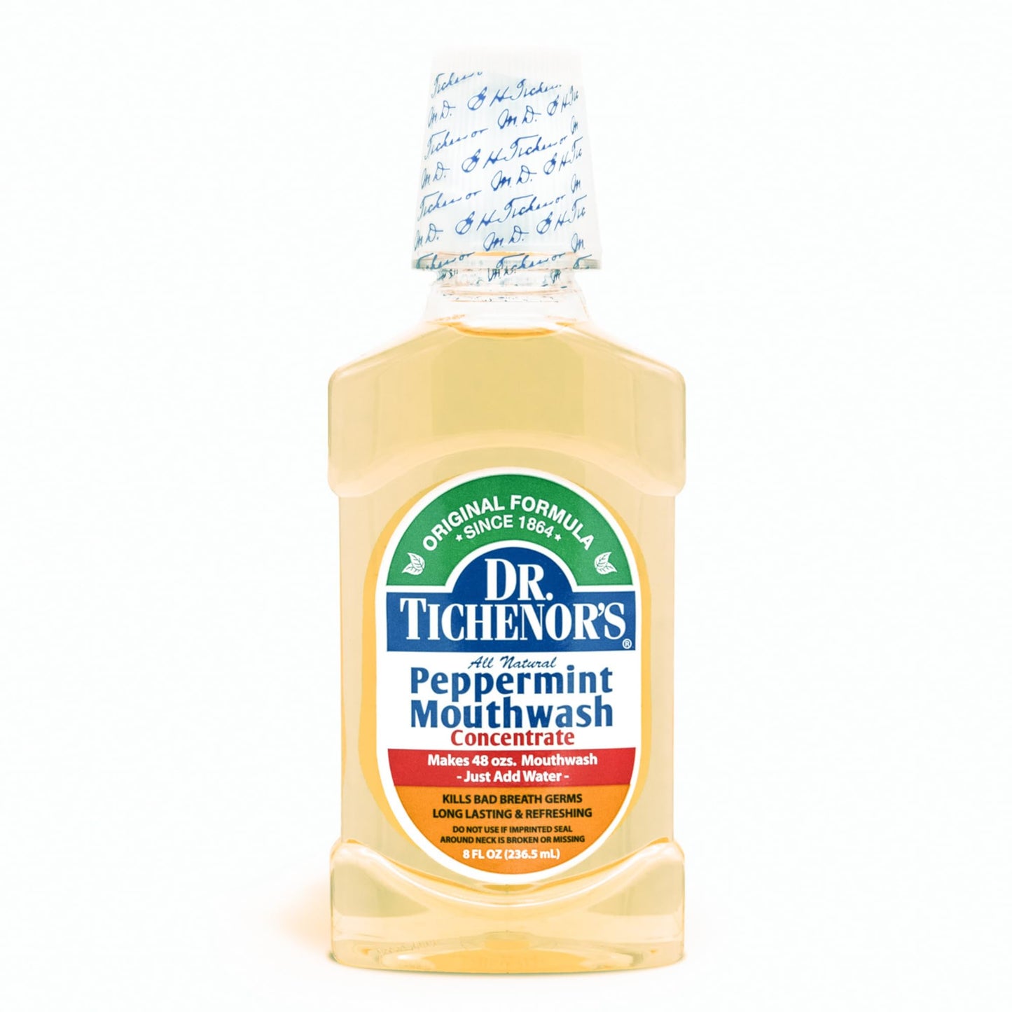 Dr. Tichenor's Peppermint Mouthwash Concentrate (8 oz) – Dilutable Oral Rinse for Bad Breath and Oral Health