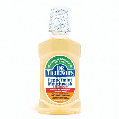 Dr. Tichenor's Peppermint Mouthwash Concentrate (8 oz) – Dilutable Oral Rinse for Bad Breath and Oral Health