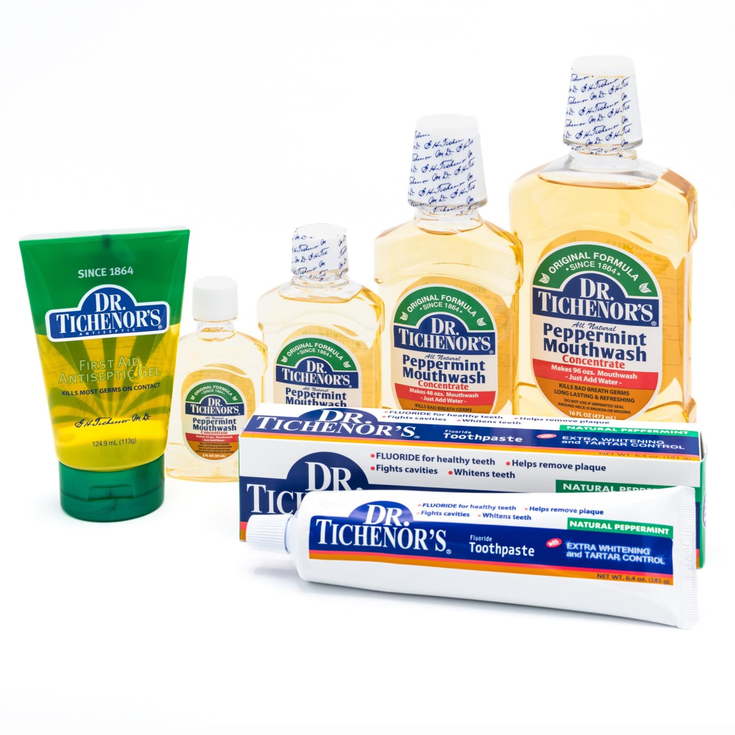 Dr. Tichenor's Peppermint Mouthwash Concentrate (8 oz) – Dilutable Oral Rinse for Bad Breath and Oral Health