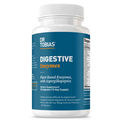 Dr. Tobias Digestive Enzymes – 18 Enzymes for Digestion, 30 Capsules