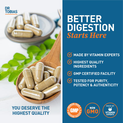 Dr. Tobias Digestive Enzymes – 18 Enzymes for Digestion, 30 Capsules