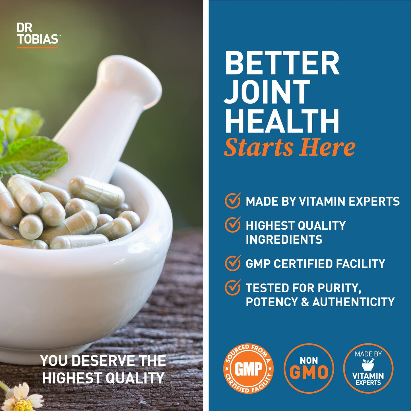 Dr. Tobias Joint Support - Glucosamine, Chondroitin & MSM, 240 Capsules