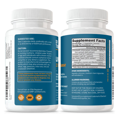 Dr. Tobias Liver 21 Day Cleanse – Herbal Detox (Milk Thistle & Artichoke) 63 Veg Caps