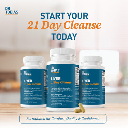 Dr. Tobias Liver 21 Day Cleanse – Herbal Detox (Milk Thistle & Artichoke) 63 Veg Caps